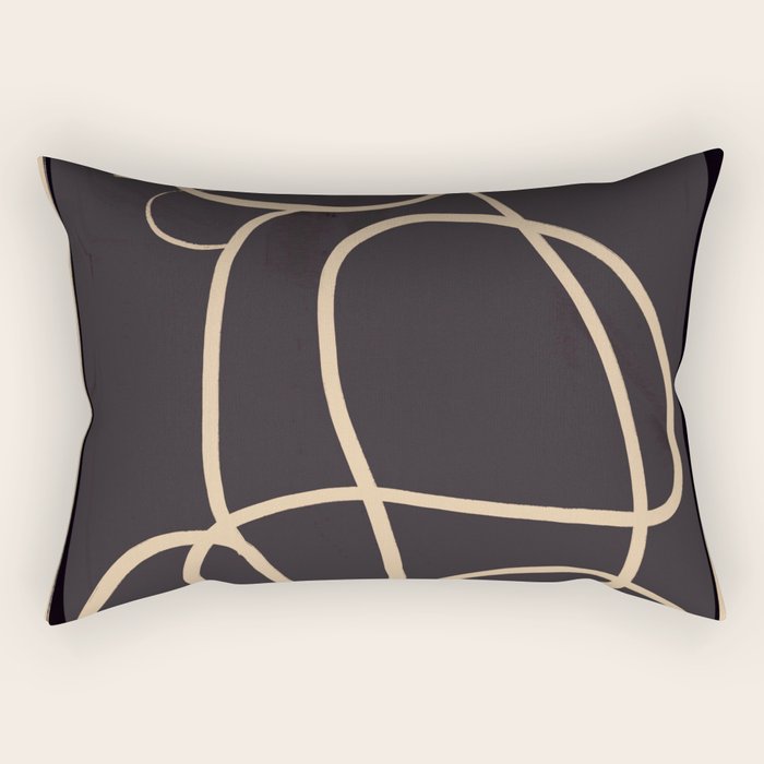 Abstract Line Art Cat Rectangular Pillow