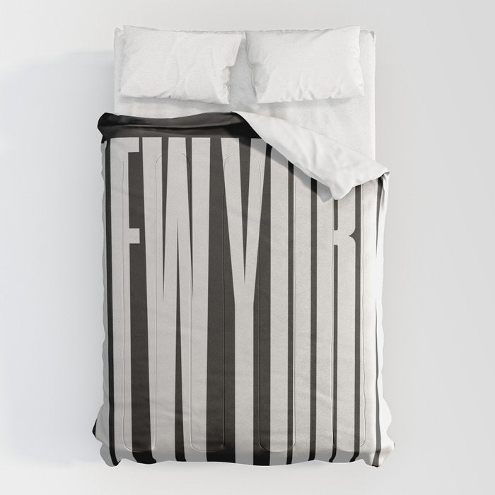 New York: B&W Typography Edition Comforter