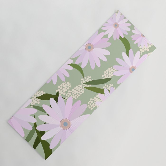 Playful Daisies | 01 - Lilac And Pastel Green Yoga Mat