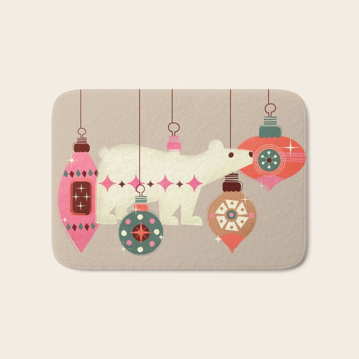 Festive Baubles With A Polar Bear Bath Mat