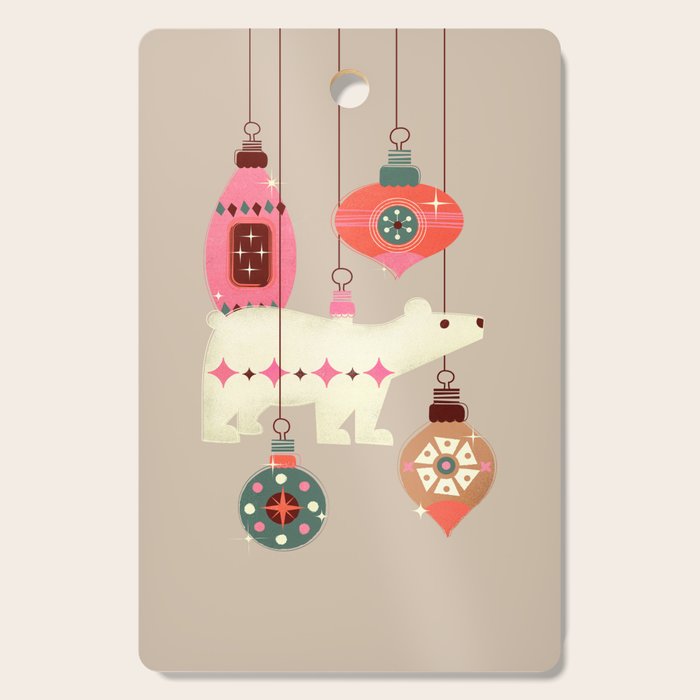 Festive Baubles With A Polar Bear Cutting Board