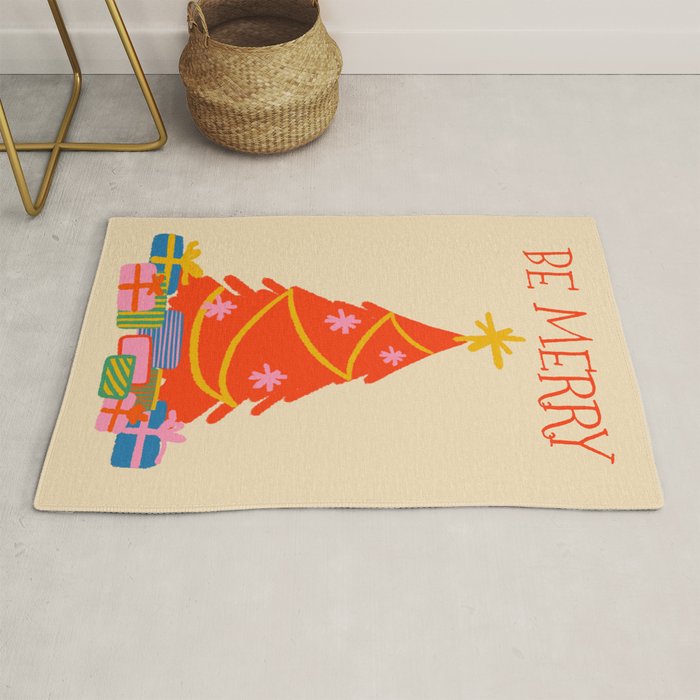 Be Merry Cute And Colorful Christmas Rug