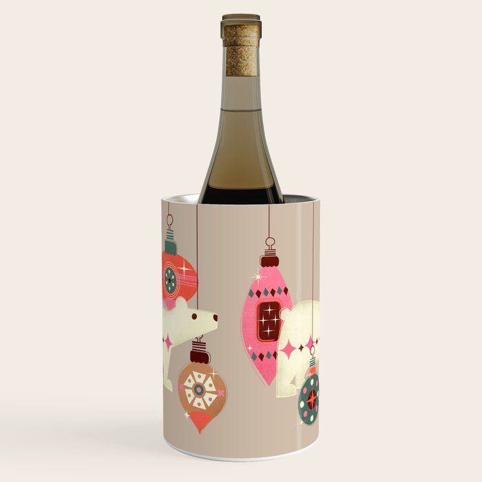 Festive Baubles With A Polar Bear Wine Chiller