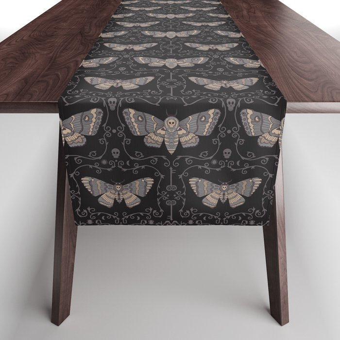 Taxidermy Death Moth At Midnight Table Runner