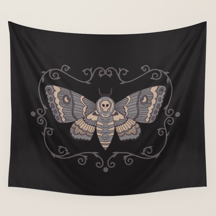 Taxidermy Death Moth At Midnight Wall Tapestry