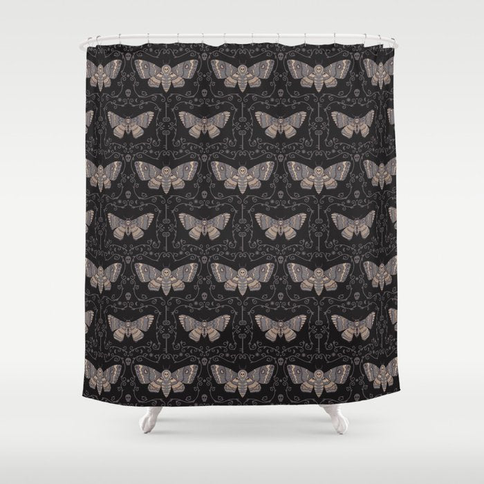 Taxidermy Death Moth At Midnight Shower Curtain