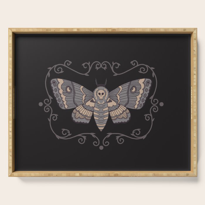 Taxidermy Death Moth At Midnight Serving Tray