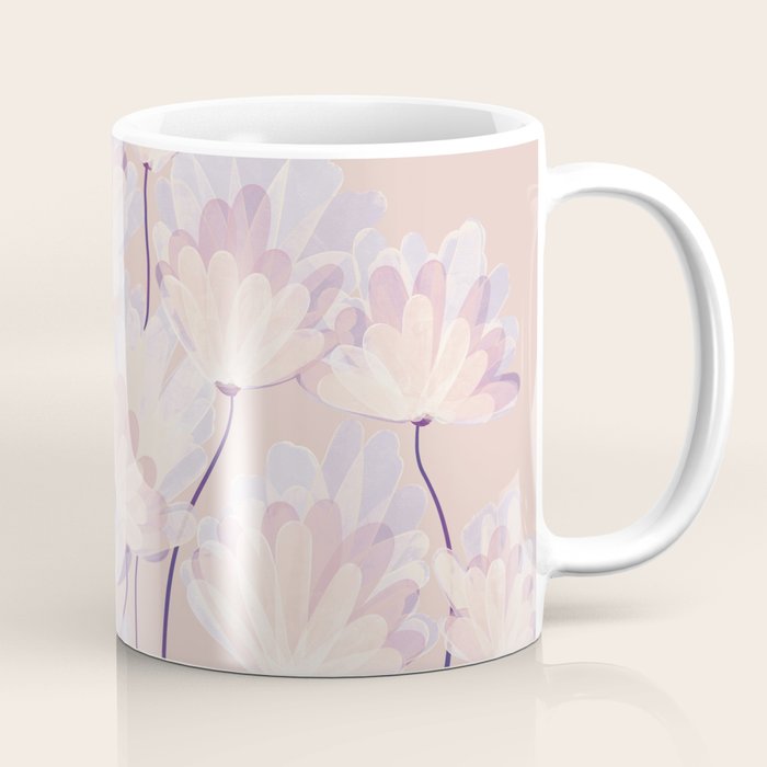 Delicate Light Pink Abstract Flowers Coffee Mug