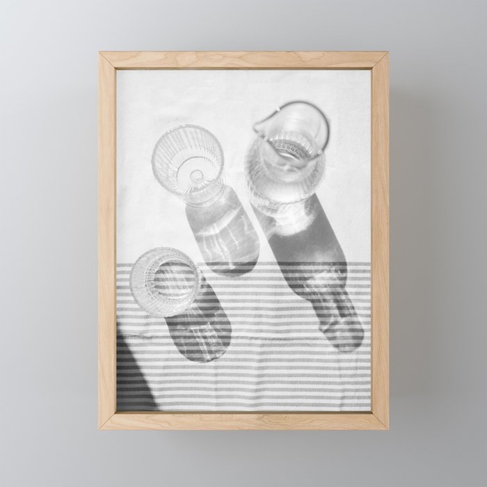 Black And White Glass Shadows And Stripes | Summer Shadow Play Still Life Light Bright Photography Print Photo Art Minimal Art Print Mini Art Print