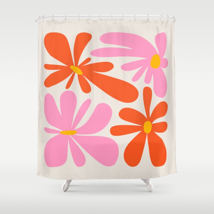 Bloom: Peach Matisse Color Series 04 Shower Curtain