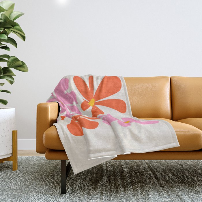 Bloom: Peach Matisse Color Series 04 Throw Blanket