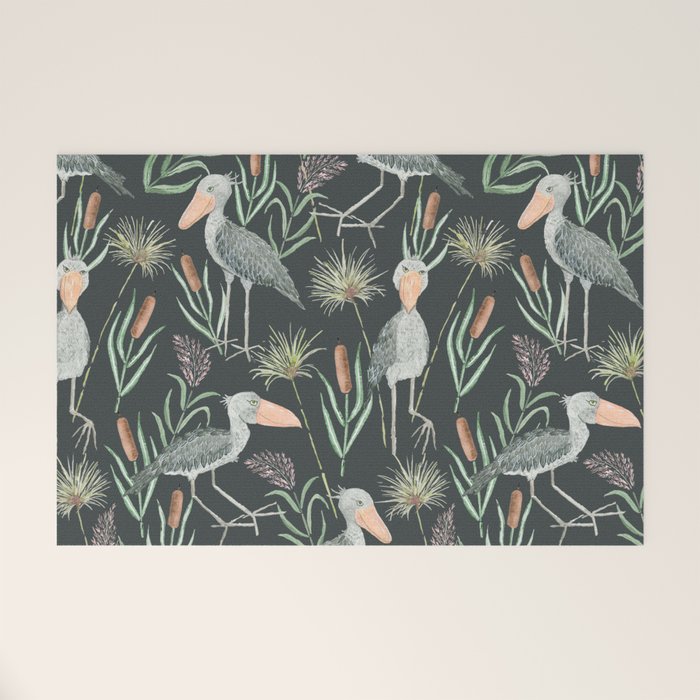 The Magnificent Shoebill Pattern Welcome Mat