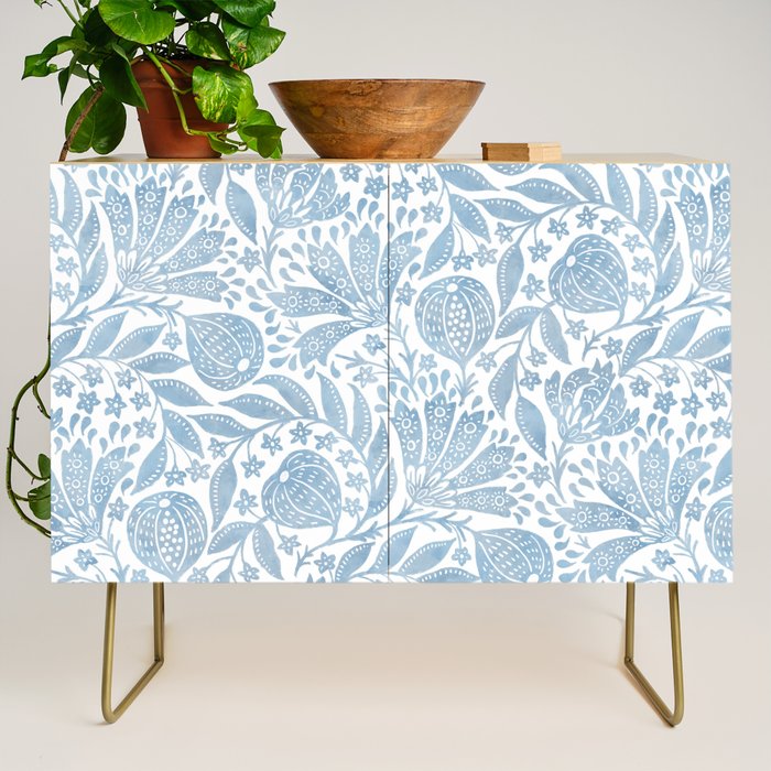 French Country Fig Garden In Blue Credenza