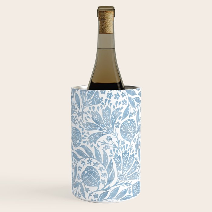 French Country Fig Garden In Blue Wine Chiller