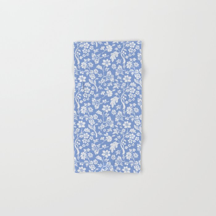 Vintage Style Chintz Florals On Blue Bath Towel
