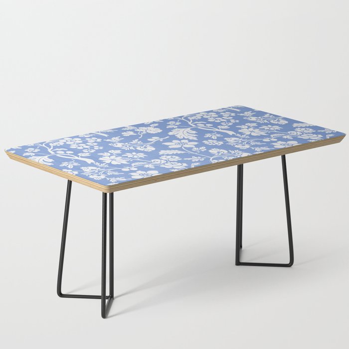 Vintage Style Chintz Florals On Blue Coffee Table