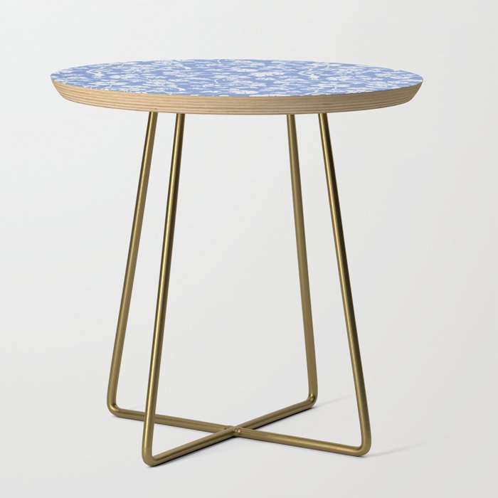 Vintage Style Chintz Florals On Blue Side Table