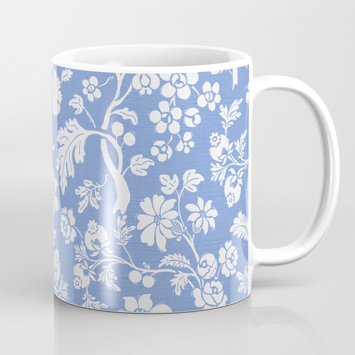 Vintage Style Chintz Florals On Blue Coffee Mug
