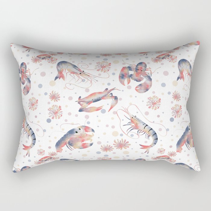 Happy Crustacean Pattern Rectangular Pillow