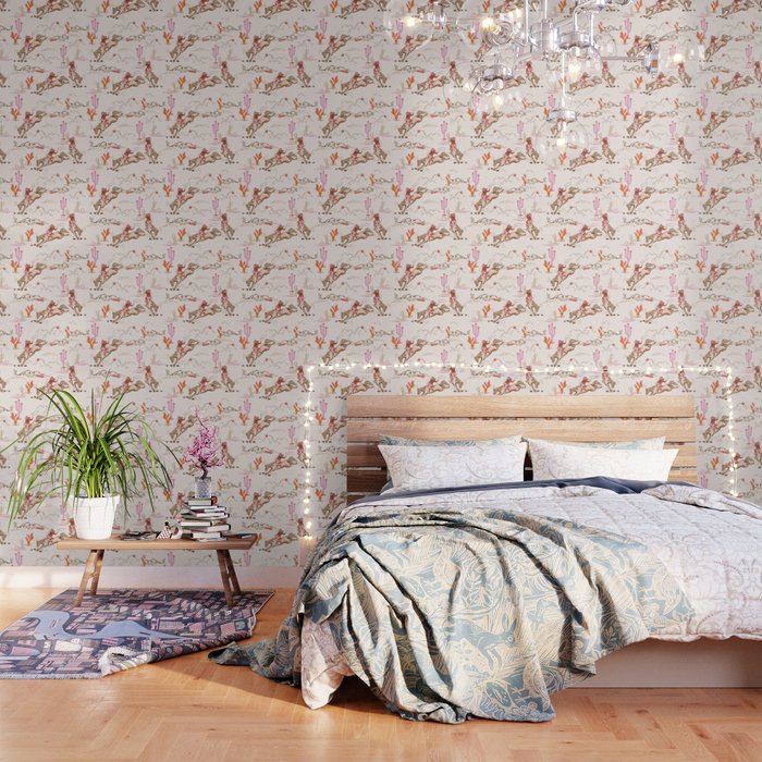 Equestrian Cowgirl Western Rodeo Pattern Wallpaper
