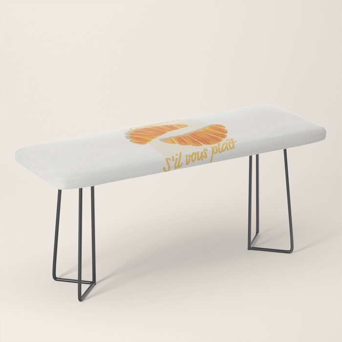 Croissants: Vintage Retro French Brunch Bakery Cafe Art Bench