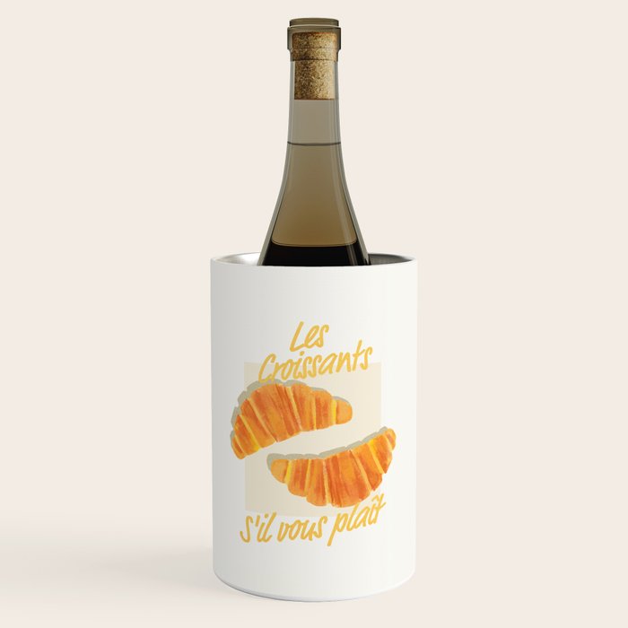 Croissants: Vintage Retro French Brunch Bakery Cafe Art Wine Chiller