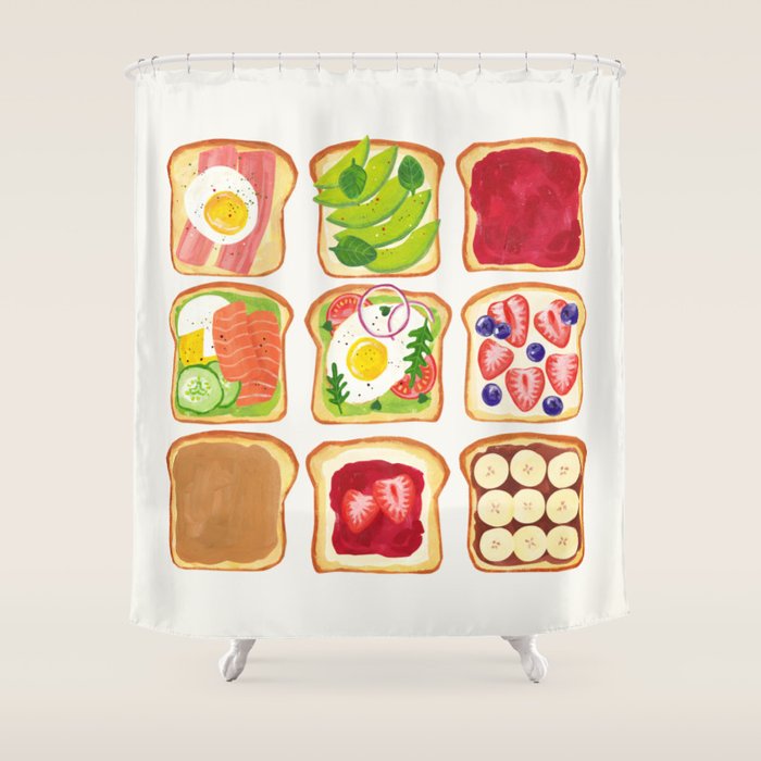 The Toast Club: Brunch Art Shower Curtain