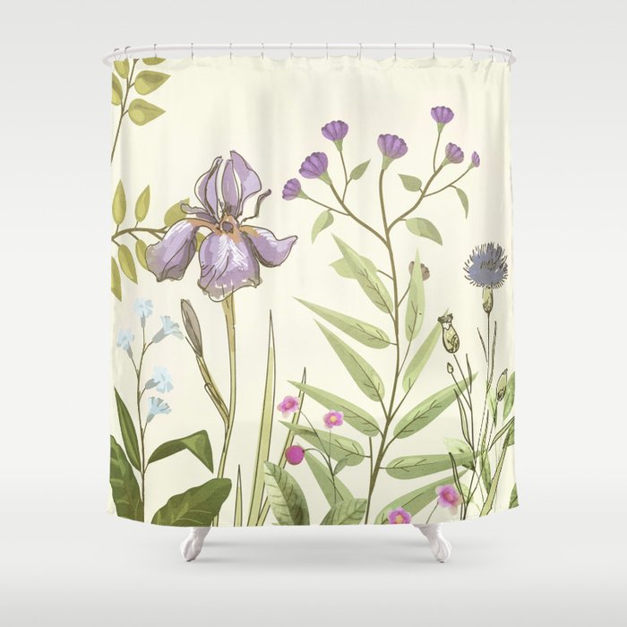 Little Blooming Wildflowers Shower Curtain