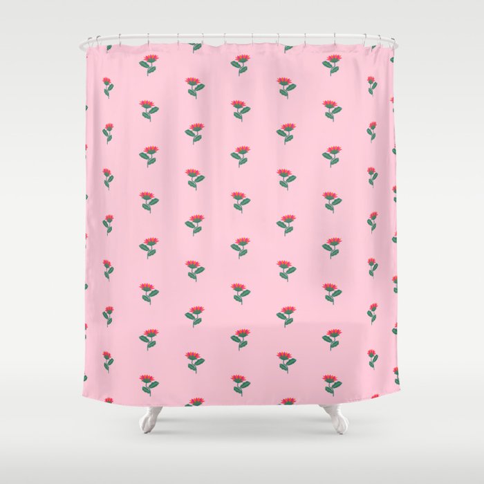 Art Nouveau Single Tropical Flower - Pattern Shower Curtain