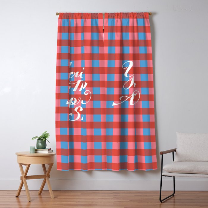 You And Me Apres Ski In Plaid Window Curtain