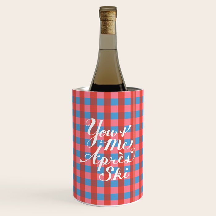 You And Me Apres Ski In Plaid Wine Chiller