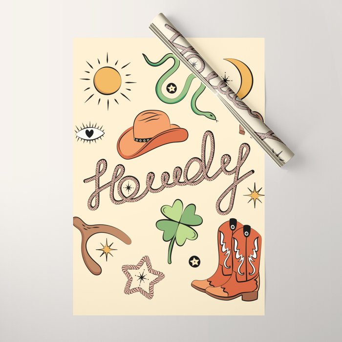 Howdy - Lucky Western Charms Wrapping Paper