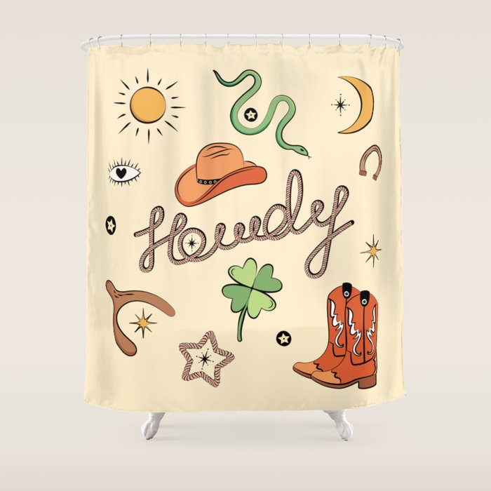 Howdy - Lucky Western Charms Shower Curtain