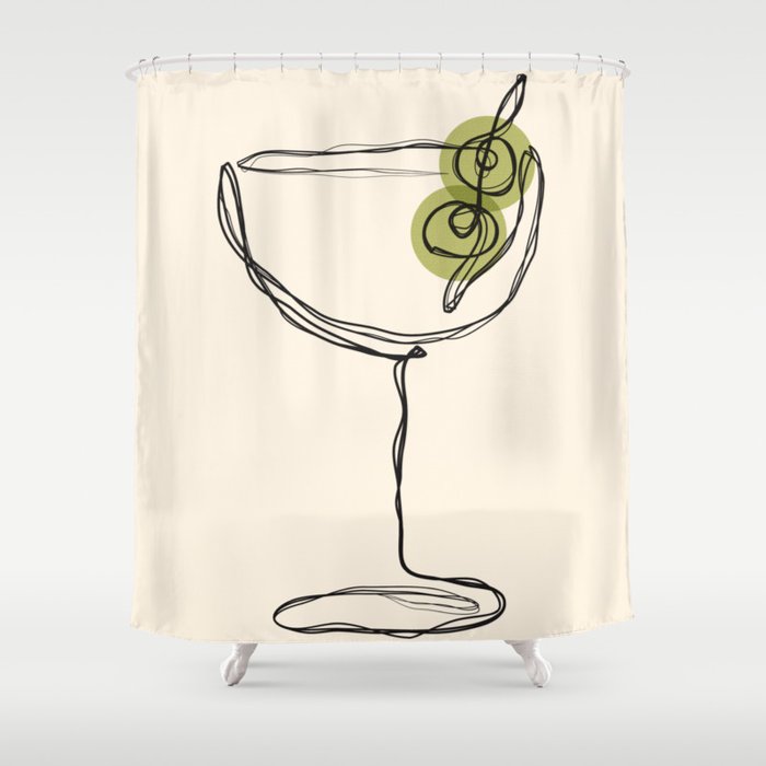 Dirty Martini Cocktail Drink Shower Curtain