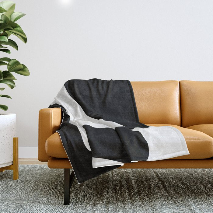 Minimalist Black And White 82 Throw Blanket