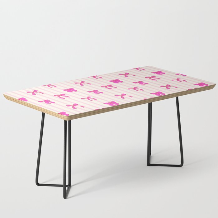Classic Hot Pink Bows And Stripes Coffee Table