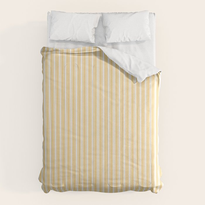 Classic Small Yellow Butter French Mattress Ticking Double Stripes Comforter