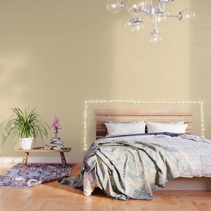 Classic Small Yellow Butter French Mattress Ticking Double Stripes Wallpaper