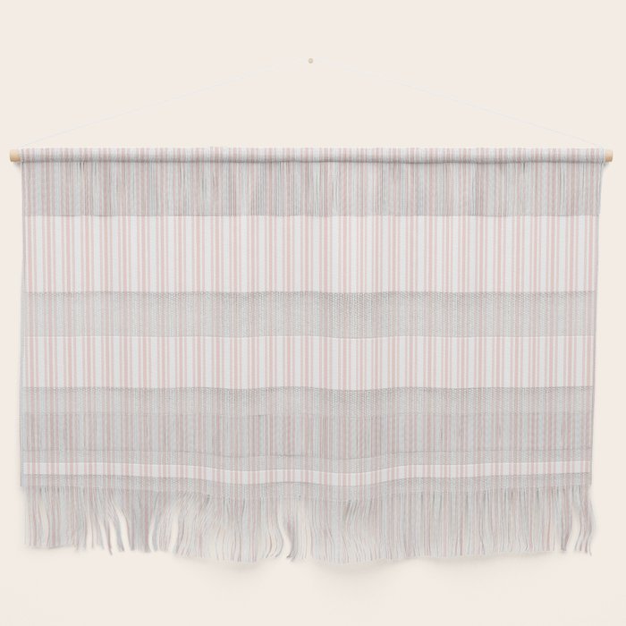 Classic Small Pink Rosebud Pastel Pink French Mattress Ticking Double Stripes Wall Hanging