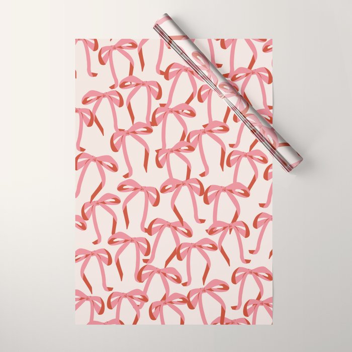 Pink Champagne Coquette Bows Wrapping Paper