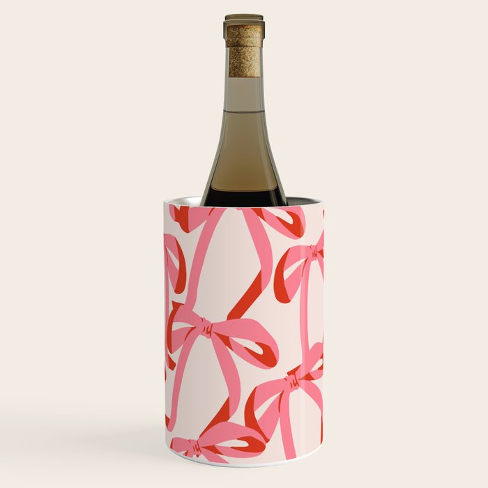 Pink Champagne Coquette Bows Wine Chiller