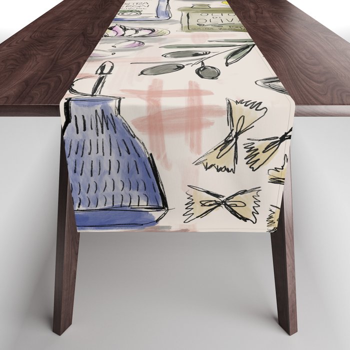 Cucina Italiana Food Recipe Table Runner