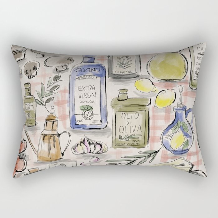 Cucina Italiana Food Recipe Rectangular Pillow