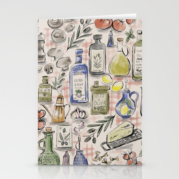 Cucina Italiana Food Recipe Stationery Card
