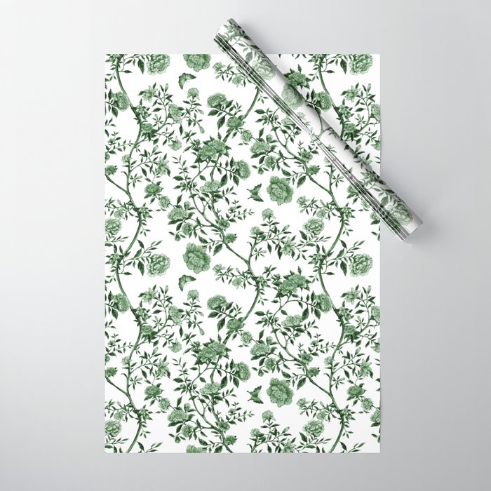 Chinoiserie Emerald Green Wrapping Paper