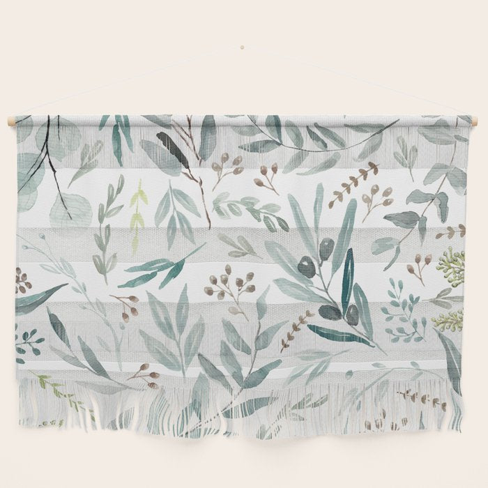 Botanical Eucalyptus Leaves Pattern Wall Hanging