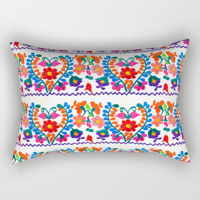 Mexican Fiesta Of Flowers  Rectangular Pillow