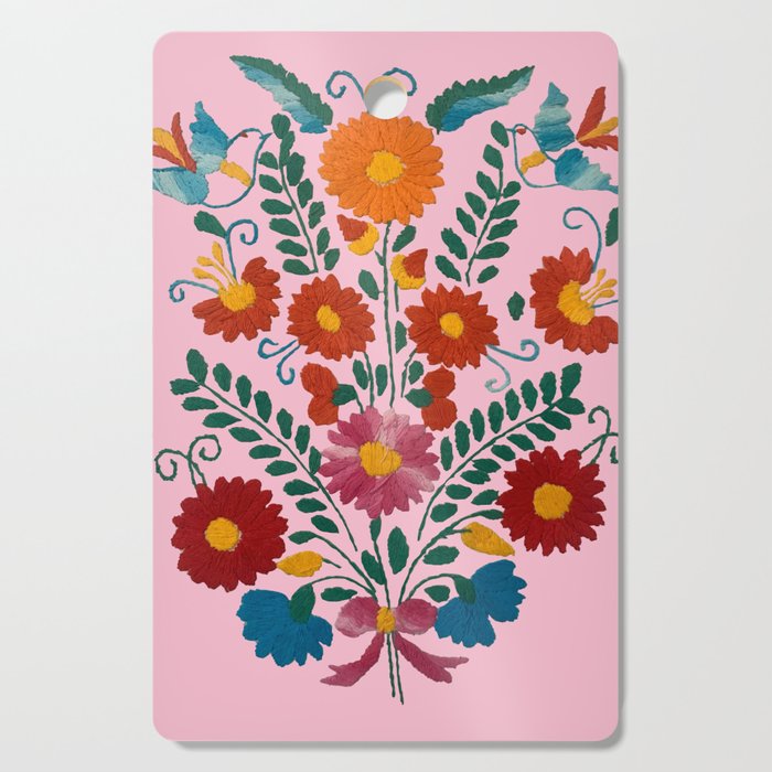 Mexican Blue Birds In Pink Cutting Board