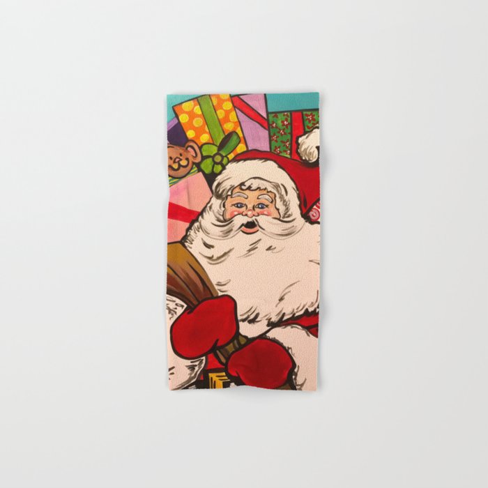 Santa Claus With Boxes Of Presents Bath Towel