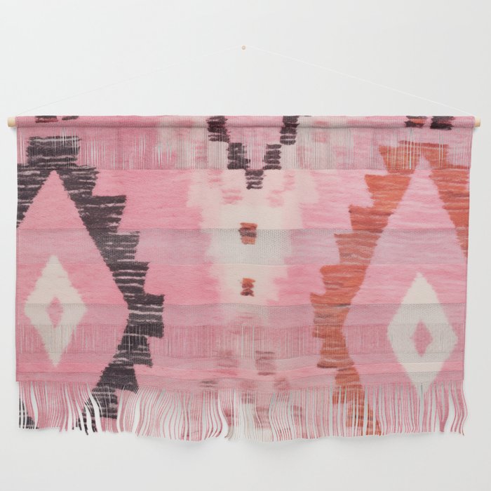 Moroccan Berber Rug Design No.60 - Multicolor, Pink Wall Hanging